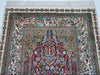 Antique Hereke silk wall carpet multicolor paradise motif close-up detail CA013