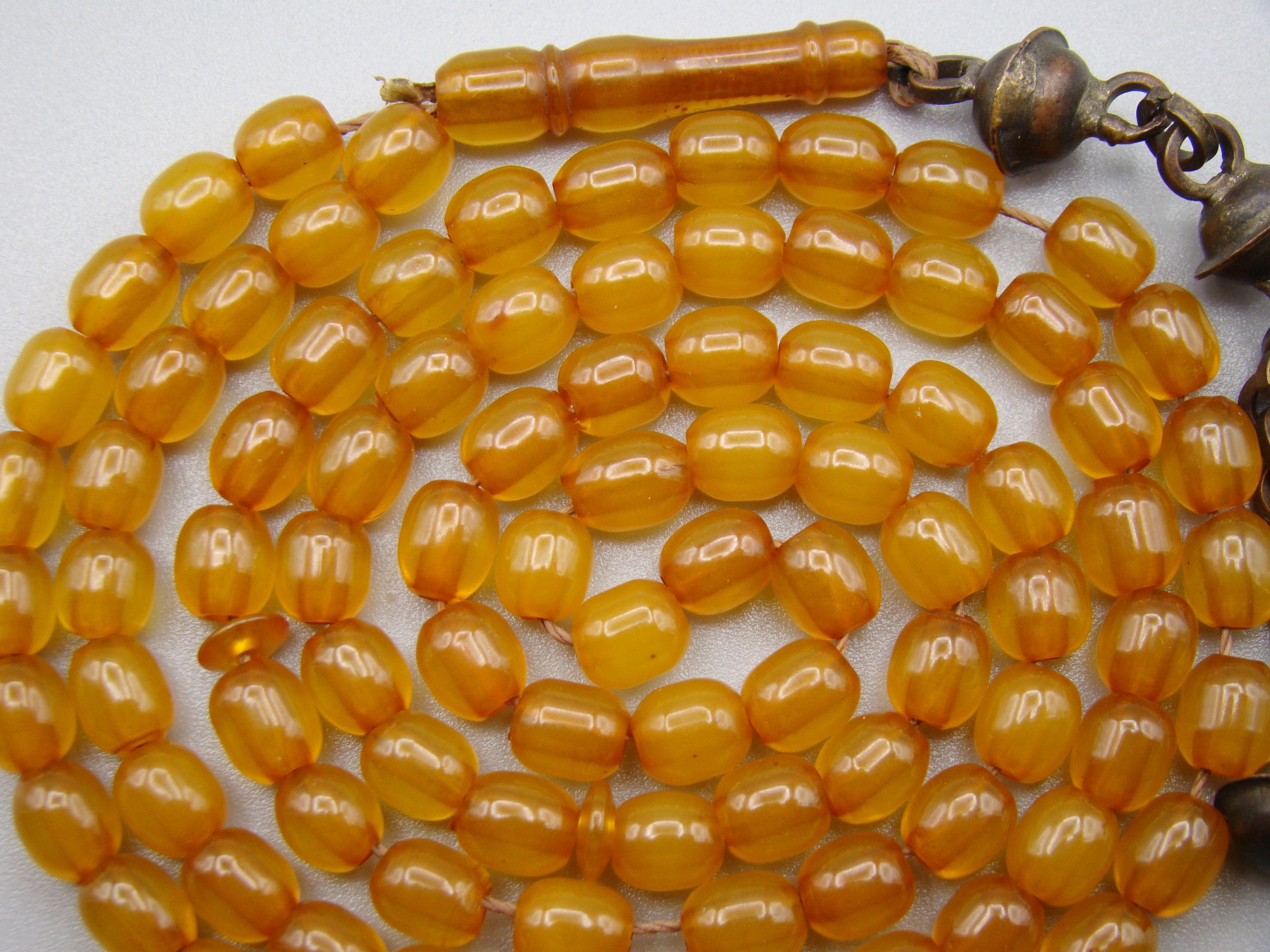 Antique Beautiful Bakelite Amber Rosary beads - Kingdom of Antique Arts