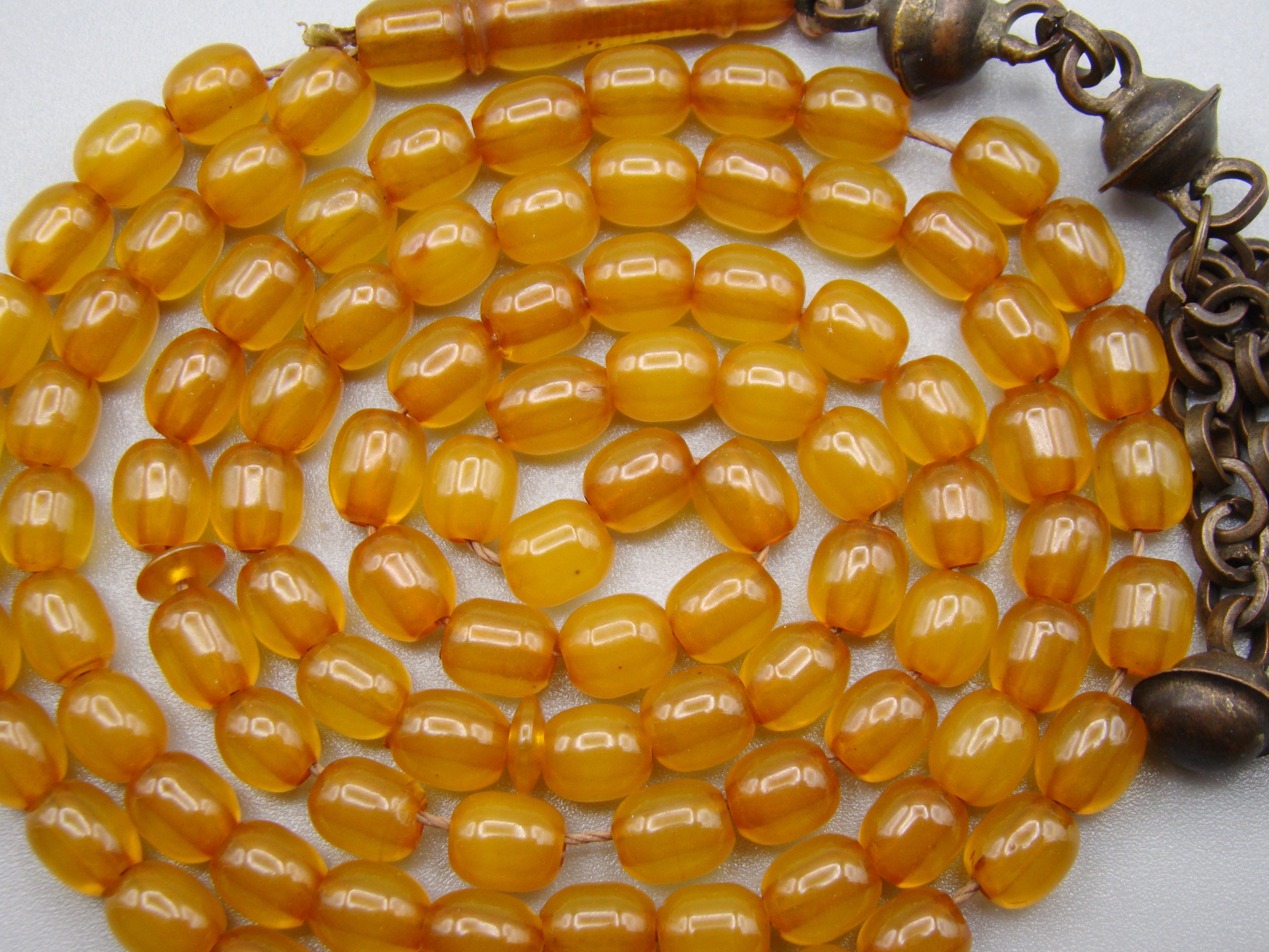 Antique Beautiful Bakelite Amber Rosary beads - Kingdom of Antique Arts