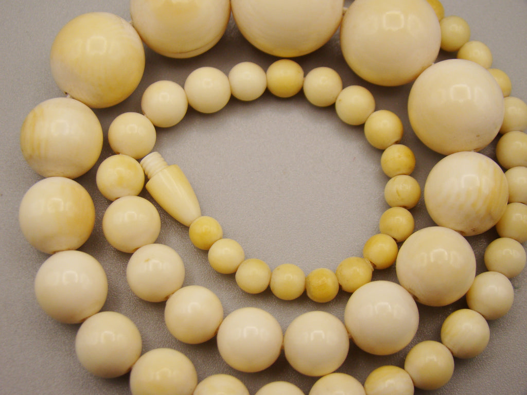Antique Natural Elephant Ivory Necklace - Kingdom of Antique Arts