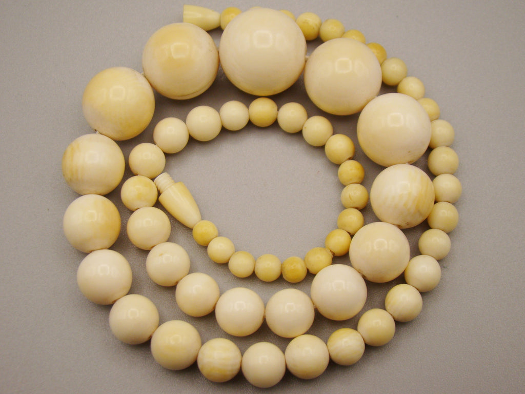 Antique Natural Elephant Ivory Necklace - Kingdom of Antique Arts