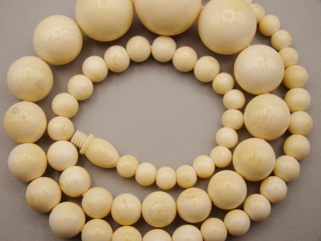 Antique Natural Elephant Ivory Necklace - Kingdom of Antique Arts