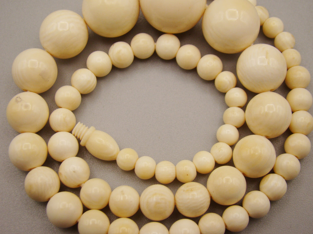 Antique Natural Elephant Ivory Necklace - Kingdom of Antique Arts
