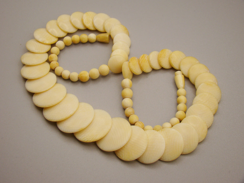 Antique Natural Elephant Ivory Necklace - Kingdom of Antique Arts