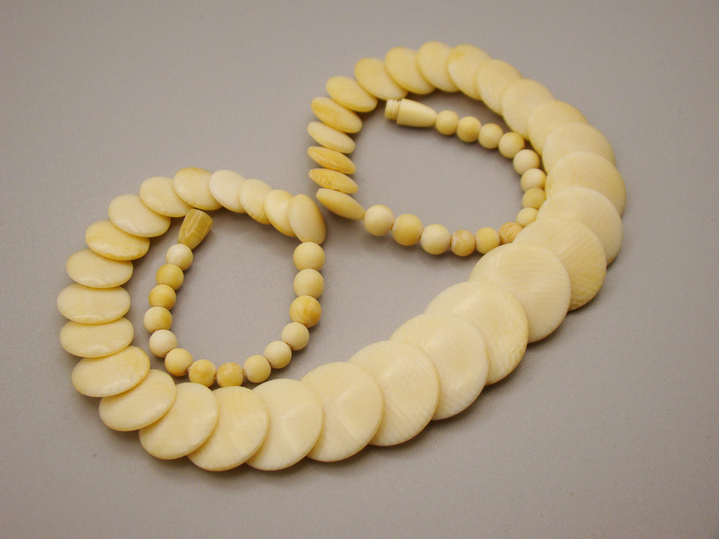 Antique Natural Elephant Ivory Necklace - Kingdom of Antique Arts