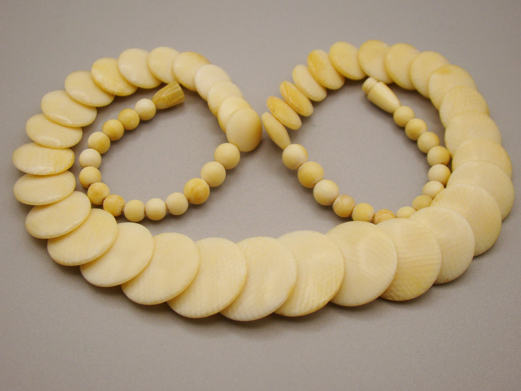 Antique Natural Elephant Ivory Necklace - Kingdom of Antique Arts