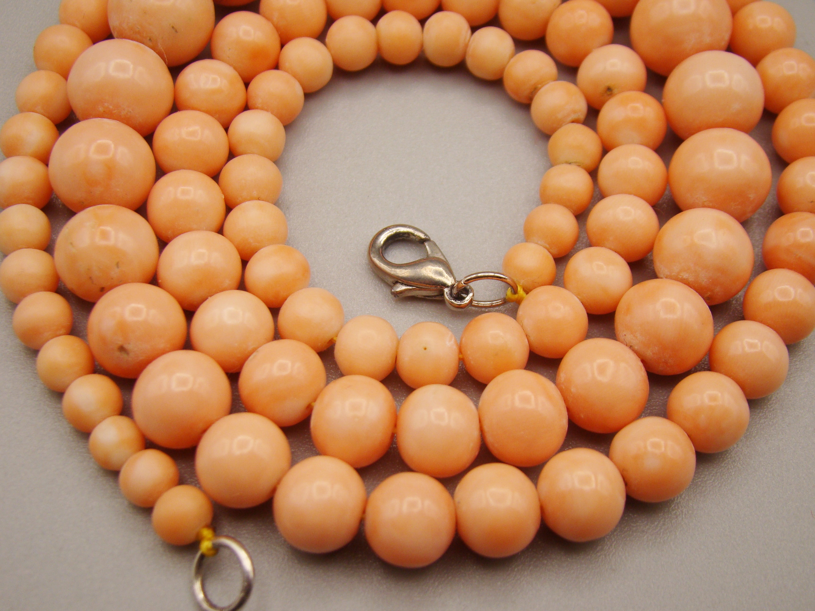 Antique Natural Undyed Salmon Coral Necklace - Kingdom of Antique Arts