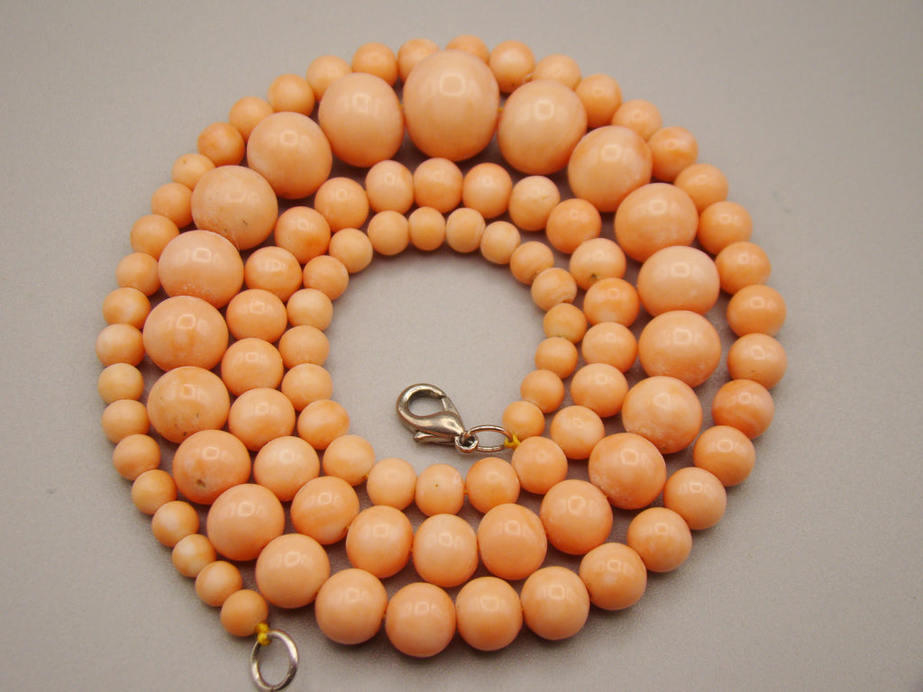 Antique Natural Undyed Salmon Coral Necklace - Kingdom of Antique Arts