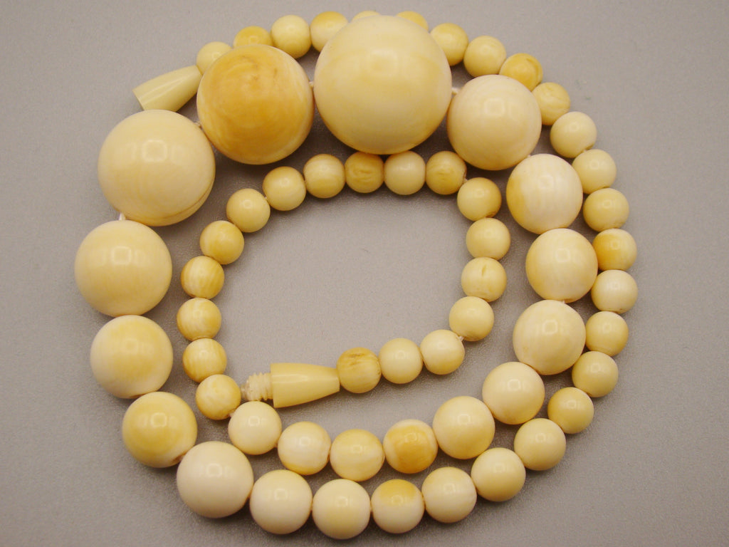 Antique Natural Elephant Ivory Necklace - Kingdom of Antique Arts