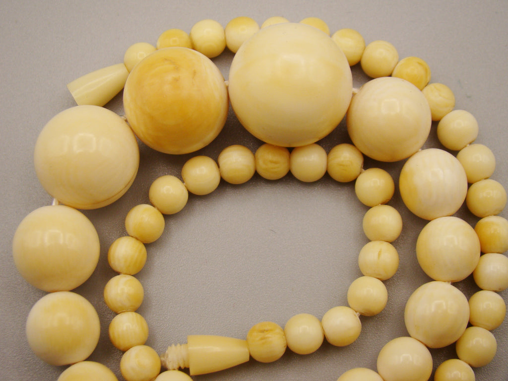 Antique Natural Elephant Ivory Necklace - Kingdom of Antique Arts