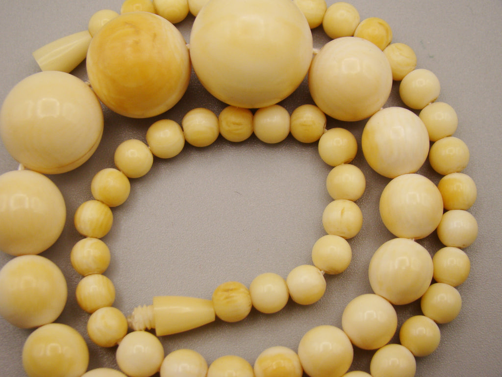 Antique Natural Elephant Ivory Necklace - Kingdom of Antique Arts