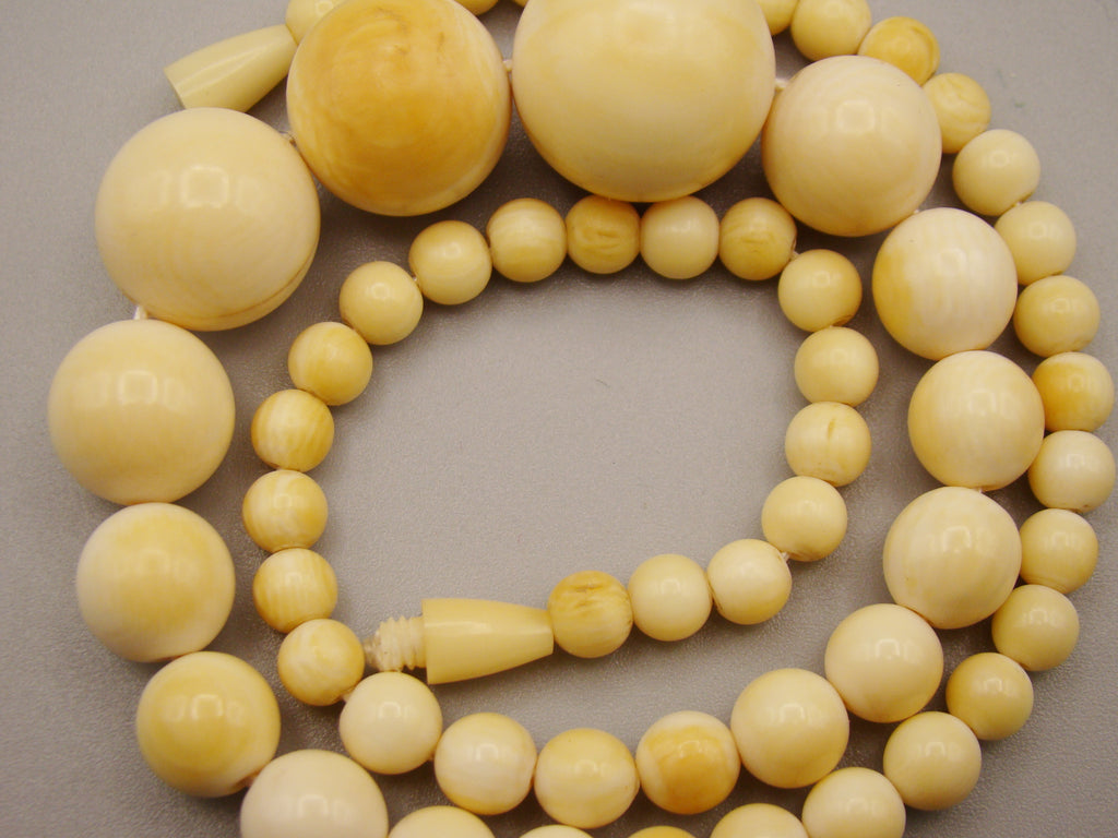 Antique Natural Elephant Ivory Necklace - Kingdom of Antique Arts