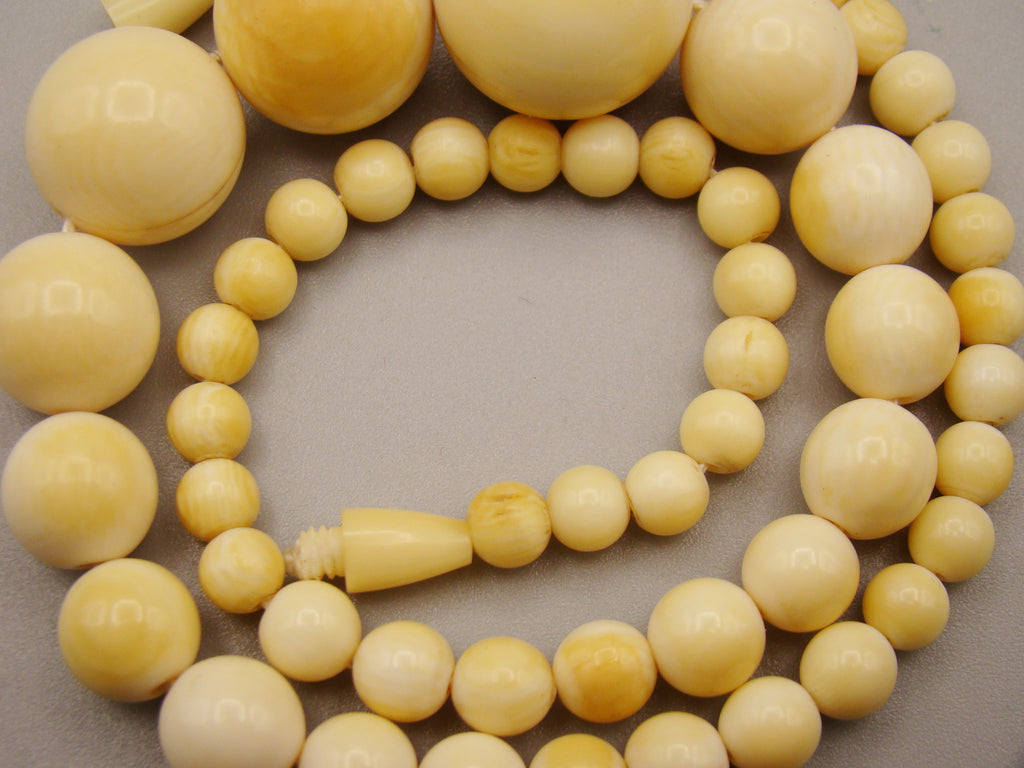 Antique Natural Elephant Ivory Necklace - Kingdom of Antique Arts