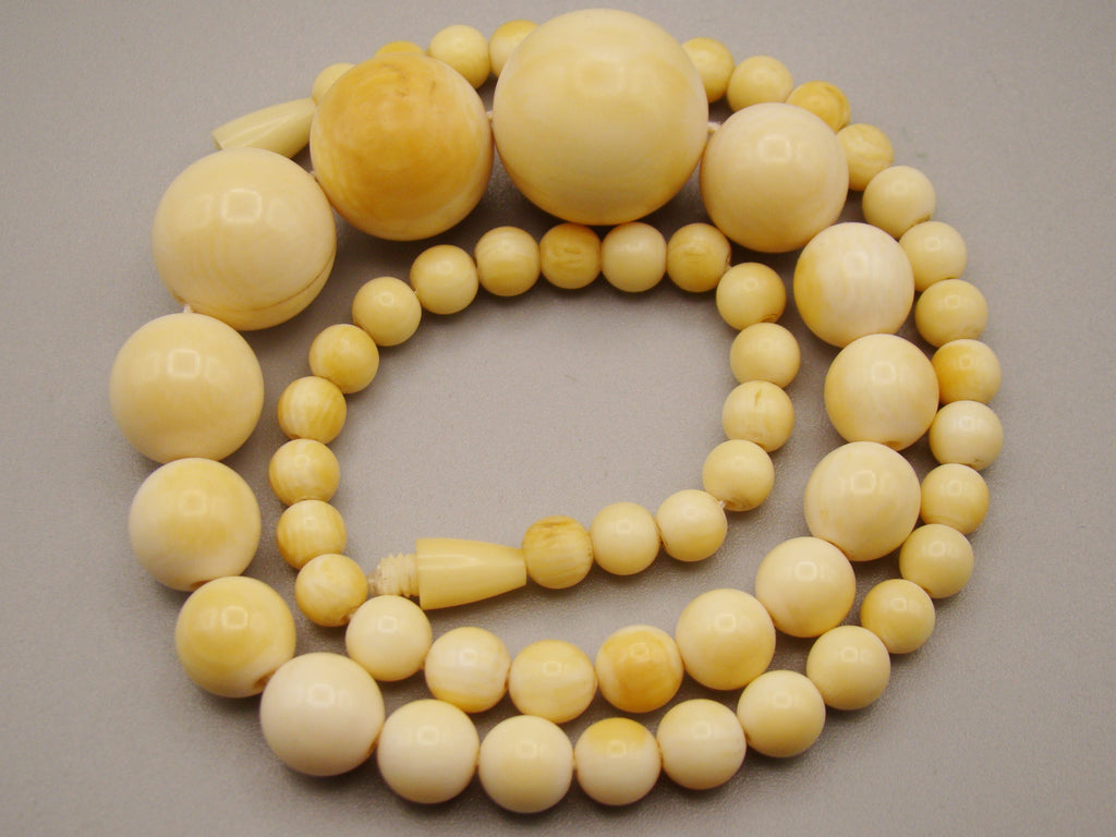 Antique Natural Elephant Ivory Necklace - Kingdom of Antique Arts