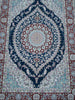 Antique Hereke silk wall carpet tassel detail glory eye motif CA014