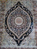 Antique Hereke silk wall carpet corner detail glory eye motif CA014