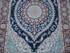 Antique signed Hereke silk wall carpet full back view CA014