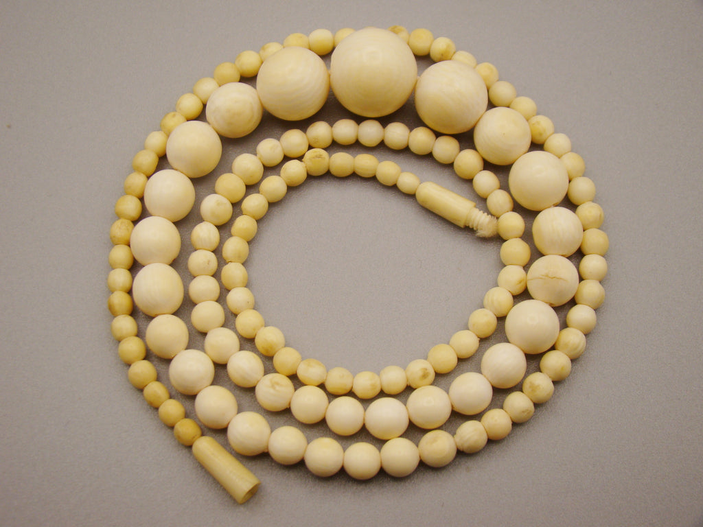 Antique Natural Elephant Ivory Necklace - Kingdom of Antique Arts