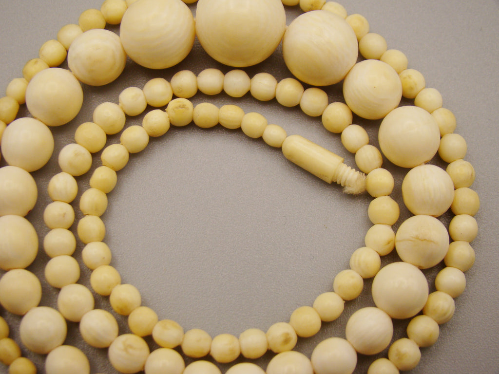 Antique Natural Elephant Ivory Necklace - Kingdom of Antique Arts