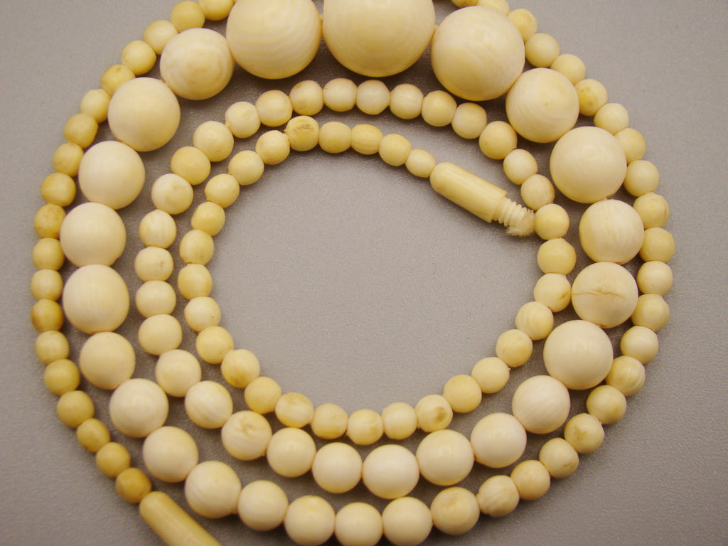 Antique Natural Elephant Ivory Necklace - Kingdom of Antique Arts