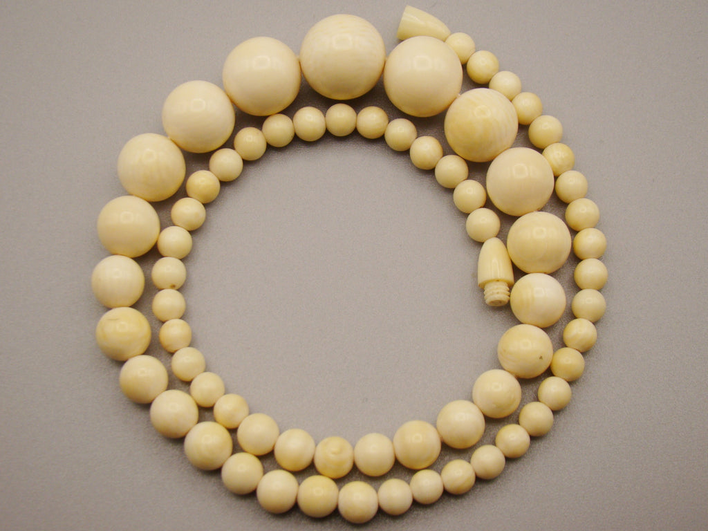 Antique Natural Elephant Ivory Necklace - Kingdom of Antique Arts