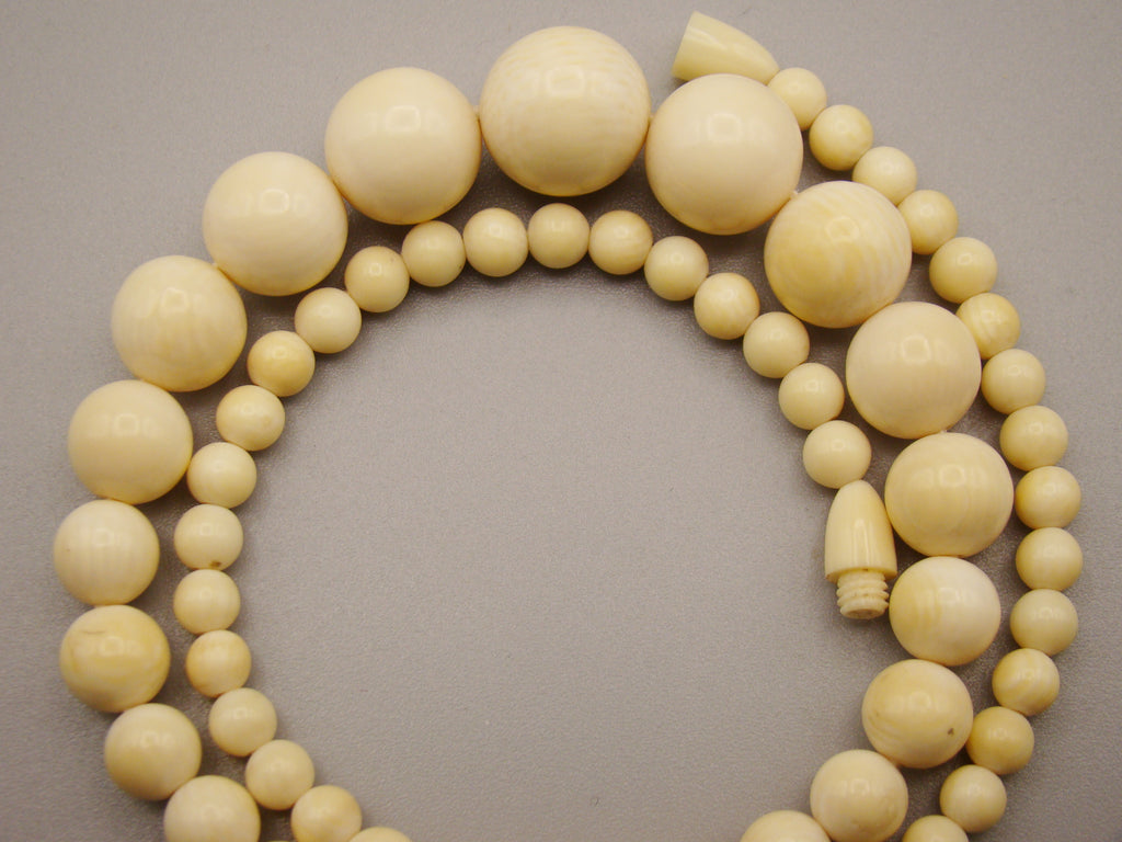 Antique Natural Elephant Ivory Necklace - Kingdom of Antique Arts