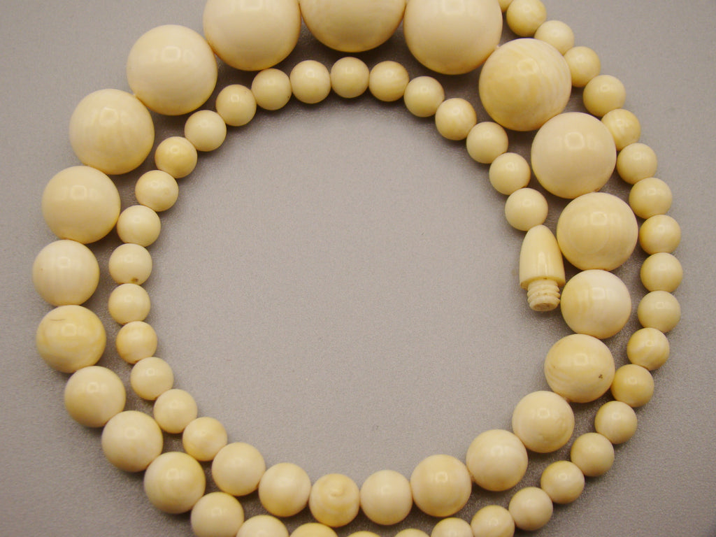 Antique Natural Elephant Ivory Necklace - Kingdom of Antique Arts