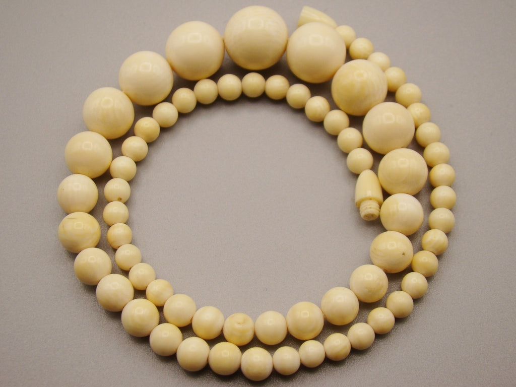 Antique Natural Elephant Ivory Necklace - Kingdom of Antique Arts