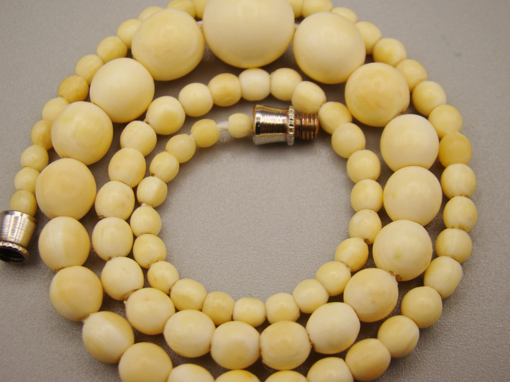 Antique Natural Elephant Ivory Necklace - Kingdom of Antique Arts