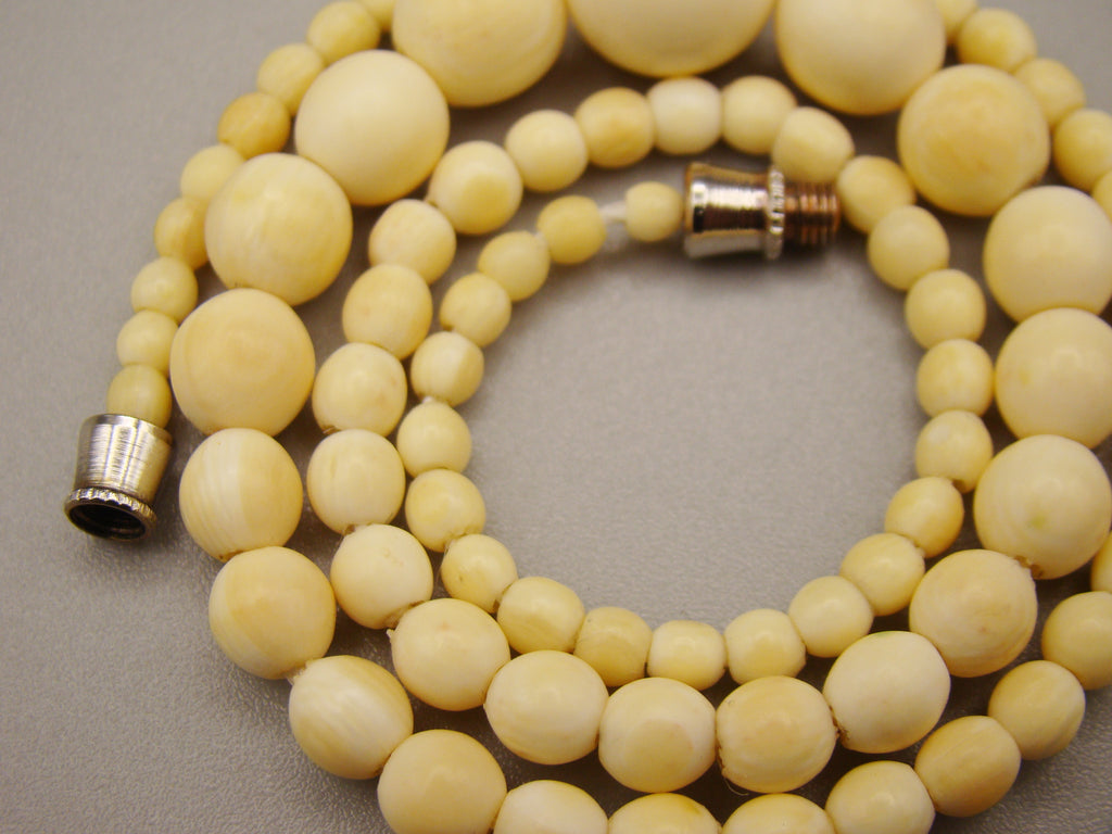 Antique Natural Elephant Ivory Necklace - Kingdom of Antique Arts