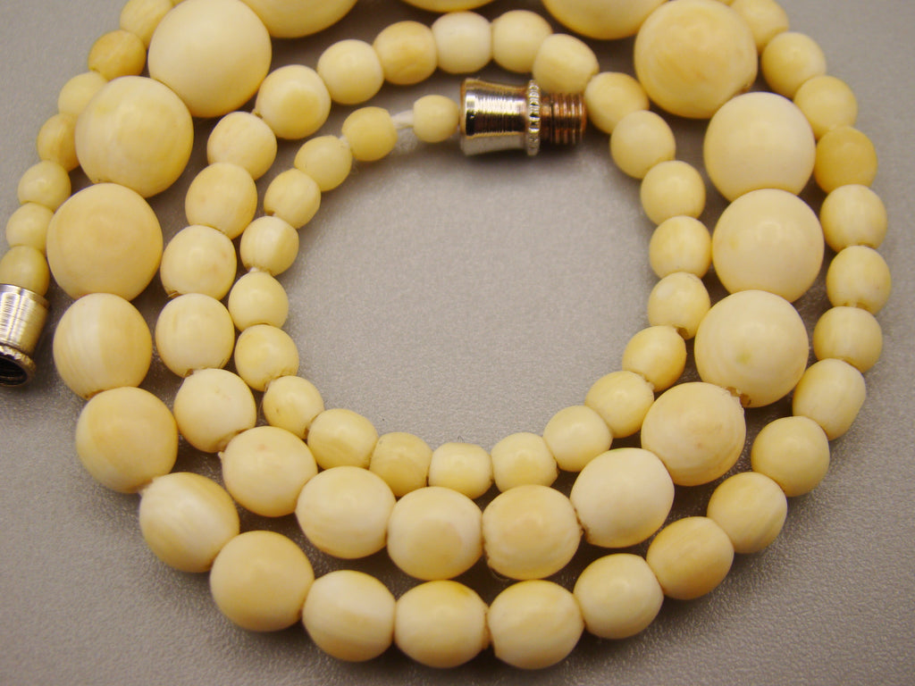 Antique Natural Elephant Ivory Necklace - Kingdom of Antique Arts
