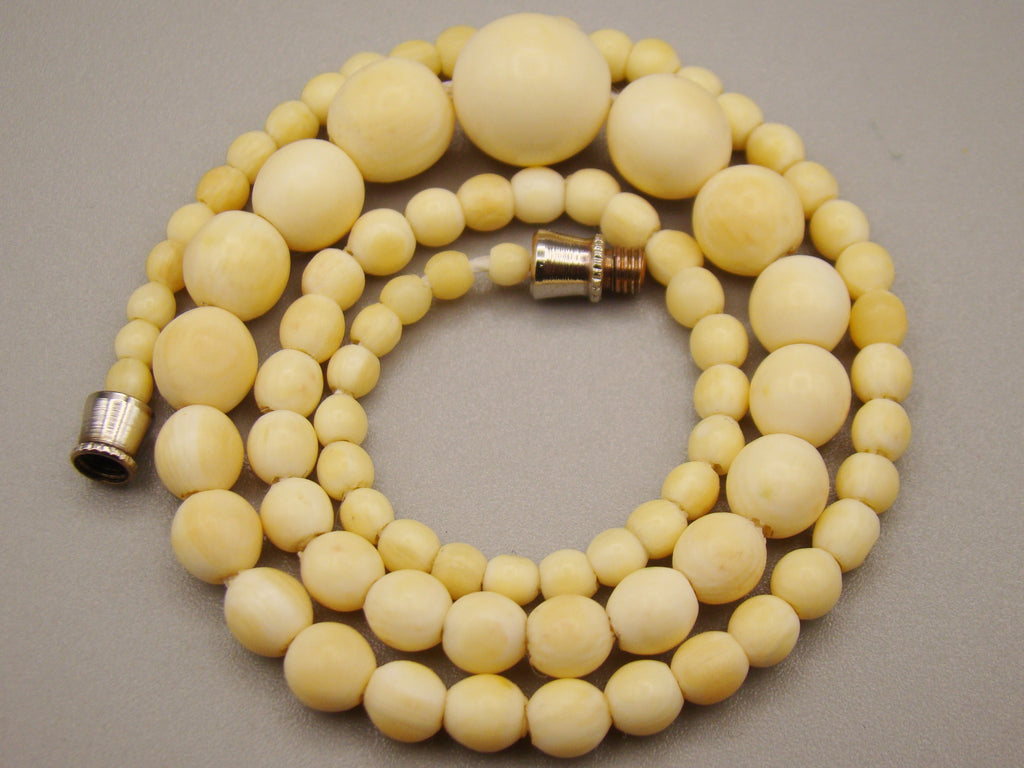 Antique Natural Elephant Ivory Necklace - Kingdom of Antique Arts