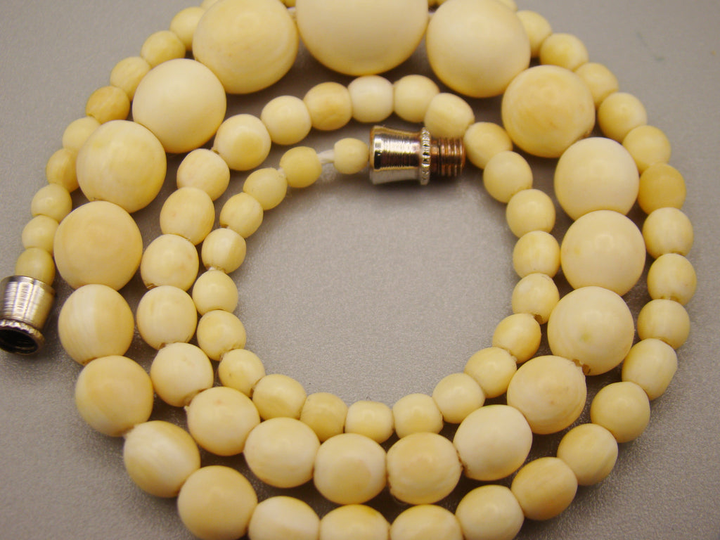 Antique Natural Elephant Ivory Necklace - Kingdom of Antique Arts