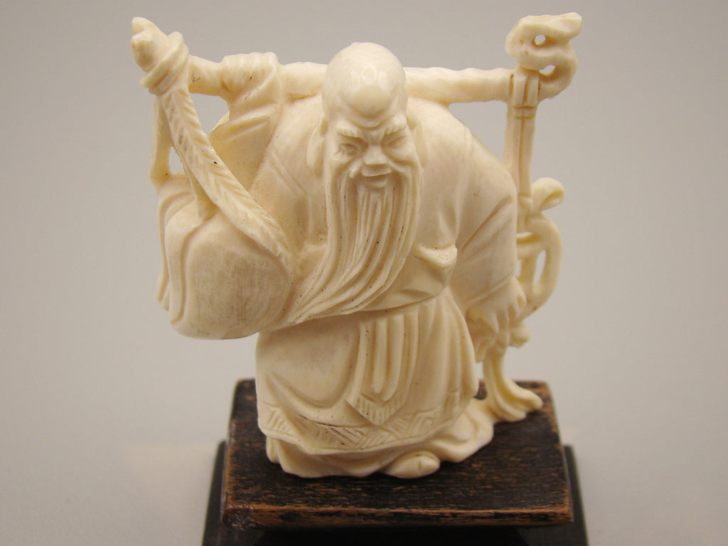 Antique Natural Elephant Ivory Figur - Handcarved - Kingdom of Antique Arts