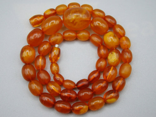 Antique Baltic egg yolk Natural Amber Necklace - Kingdom of Antique Arts