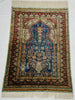 Antique Hereke silk wall carpet pictorial design full view CA015