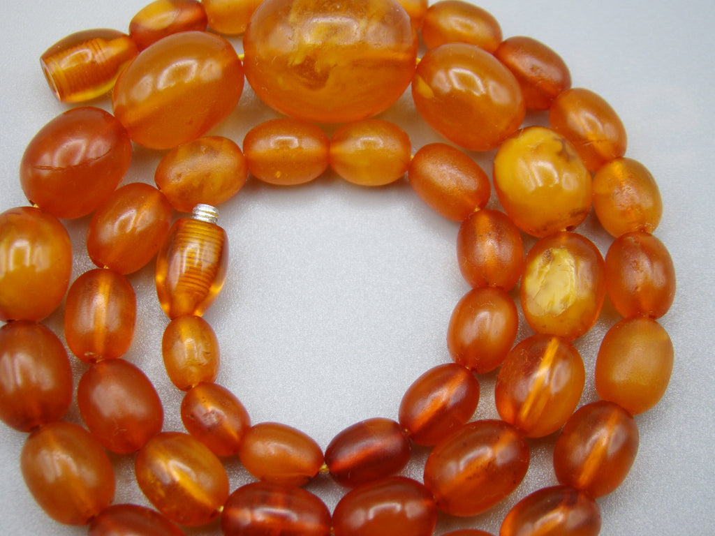 Antique Baltic egg yolk Natural Amber Necklace - Kingdom of Antique Arts