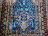 Antique Hereke silk on cotton wall carpet full length with tassel CA015