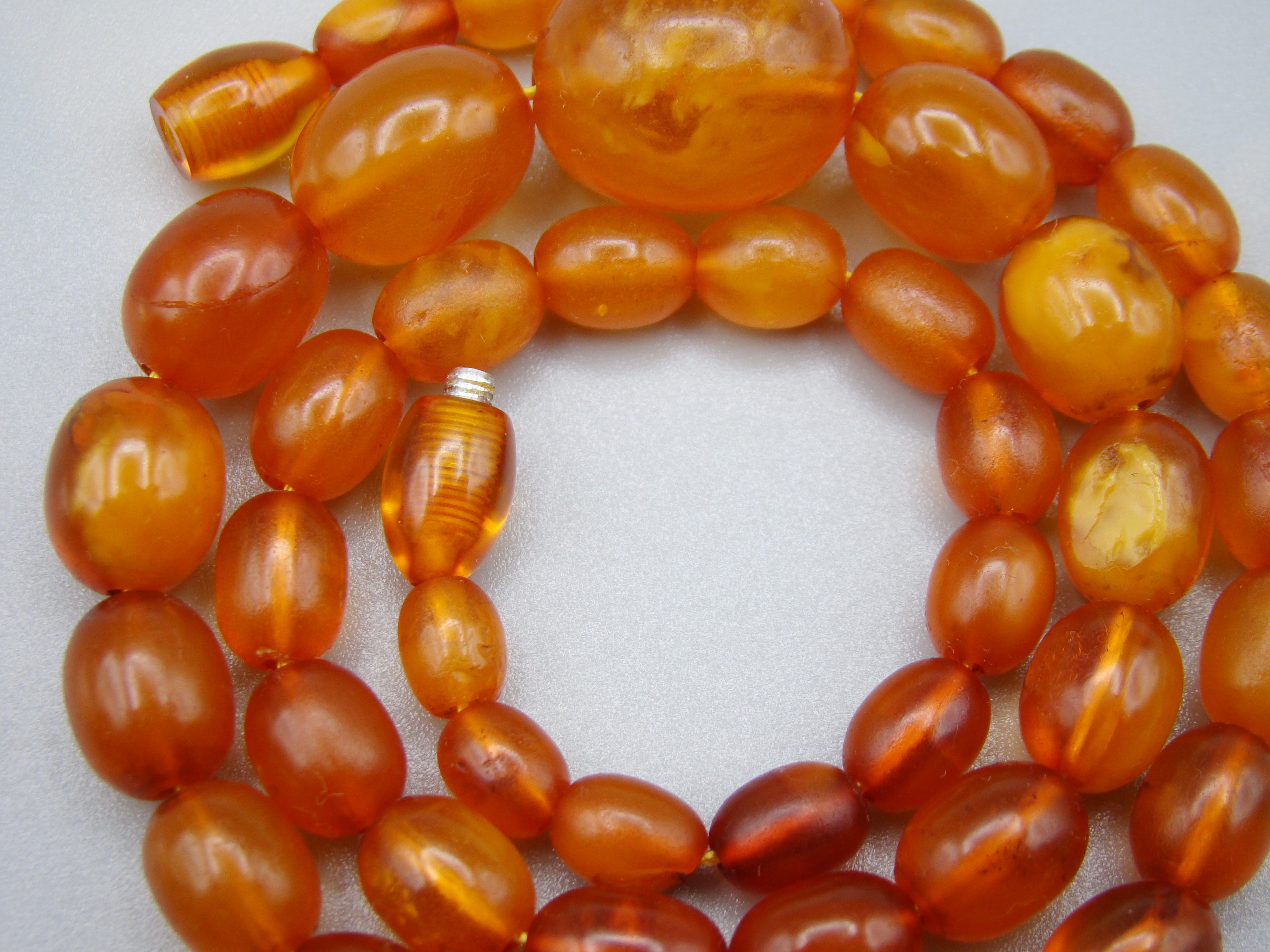 Antique Baltic egg yolk Natural Amber Necklace - Kingdom of Antique Arts