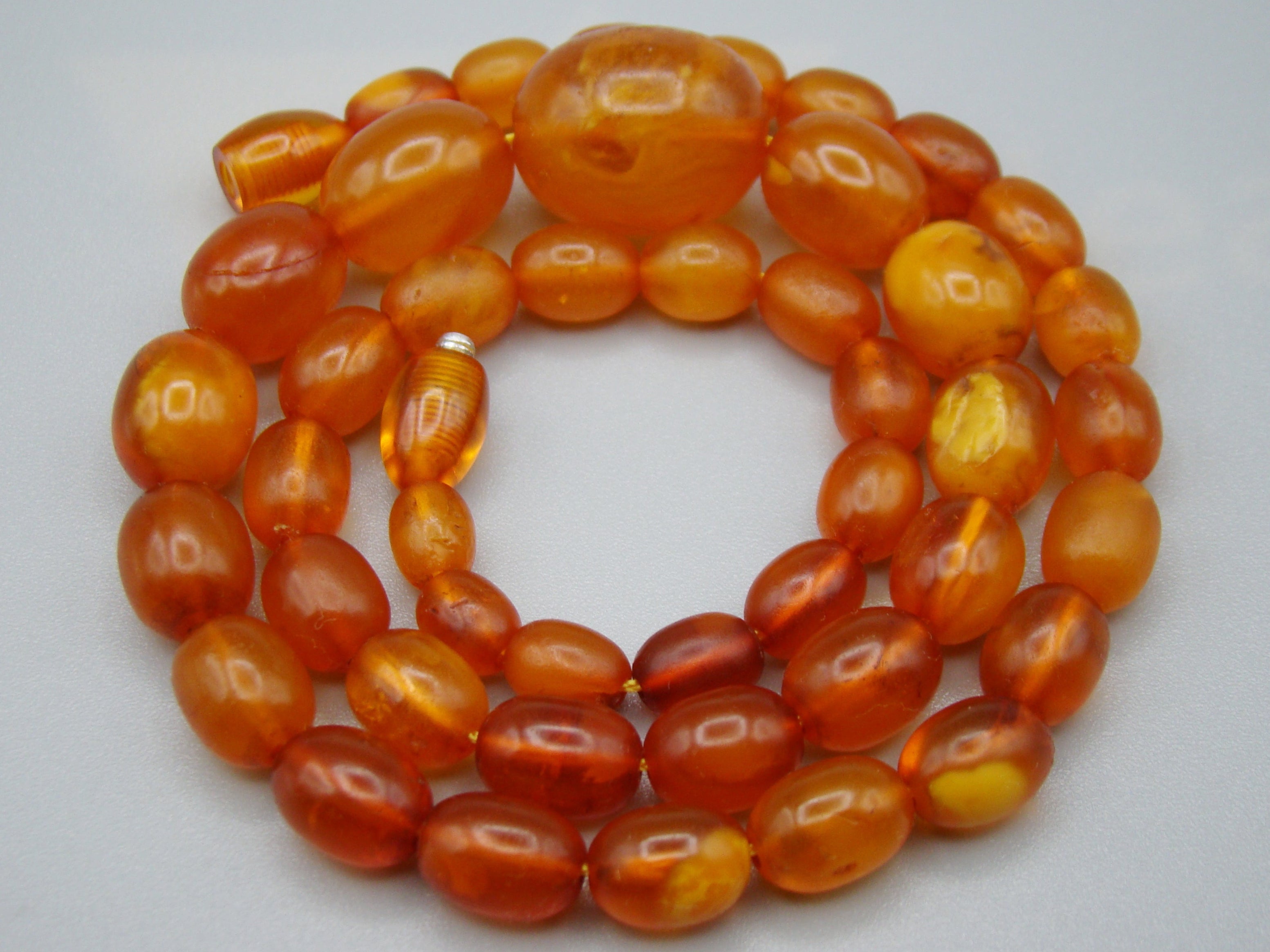 Antique Baltic egg yolk Natural Amber Necklace - Kingdom of Antique Arts