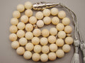 antique coral, natural coral, undyed coral, White angel skin coral, Italian coral, pacific coral, Sardinian Coral, sea coral, Mediterranean coral, Mediterranean Rosary, Mediterranean angel skin Rosary, White coral Rosary, handcarved coral, Sterling silver tassel, مسبحة, Masbaha, Muslim prayer beads حبيت الدورة ,