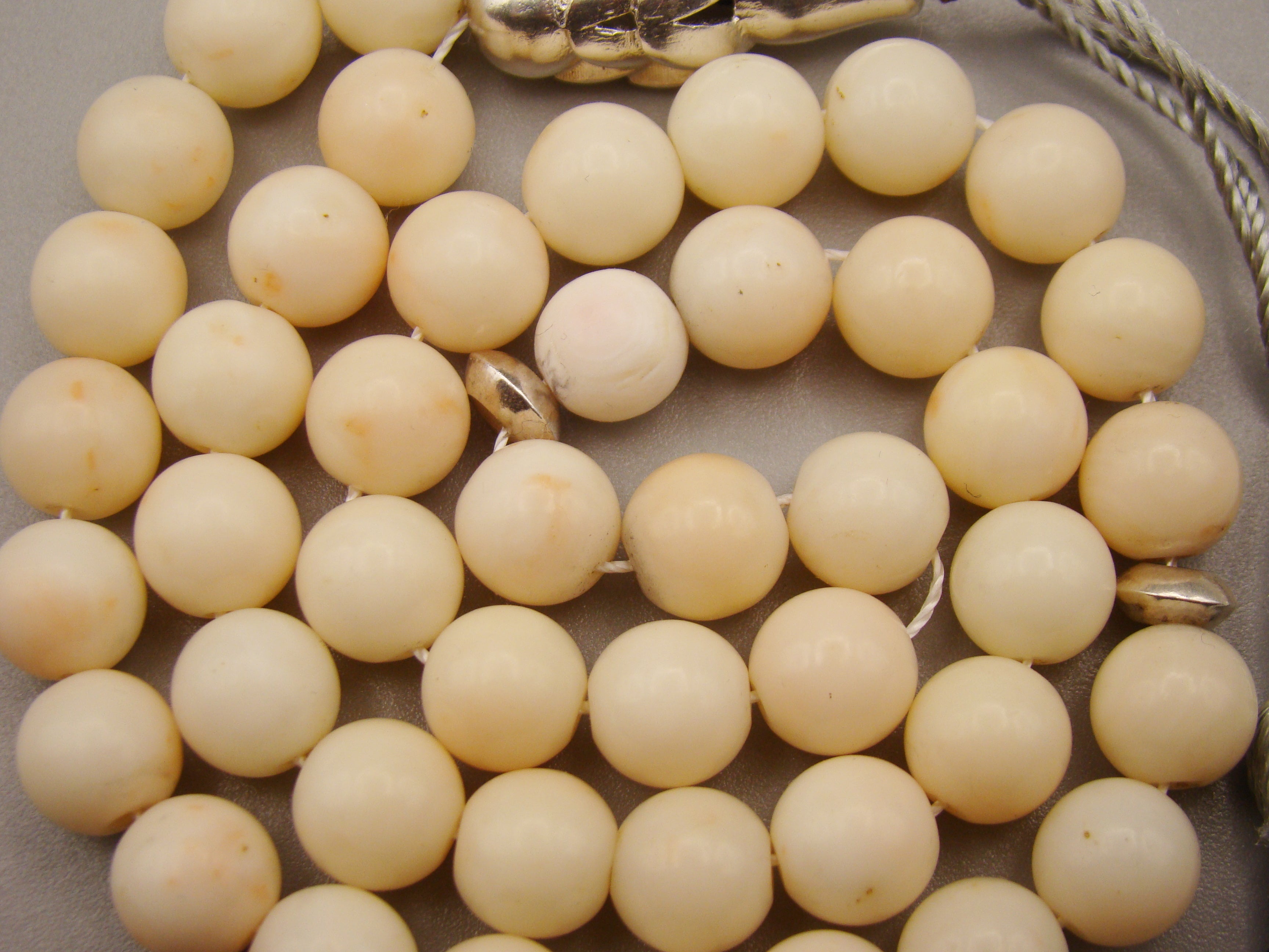 antique coral, natural coral, undyed coral, White angel skin coral, Italian coral, pacific coral, Sardinian Coral, sea coral, Mediterranean coral, Mediterranean Rosary, Mediterranean angel skin Rosary, White coral Rosary, handcarved coral, Sterling silver tassel, مسبحة, Masbaha, Muslim prayer beads حبيت الدورة ,