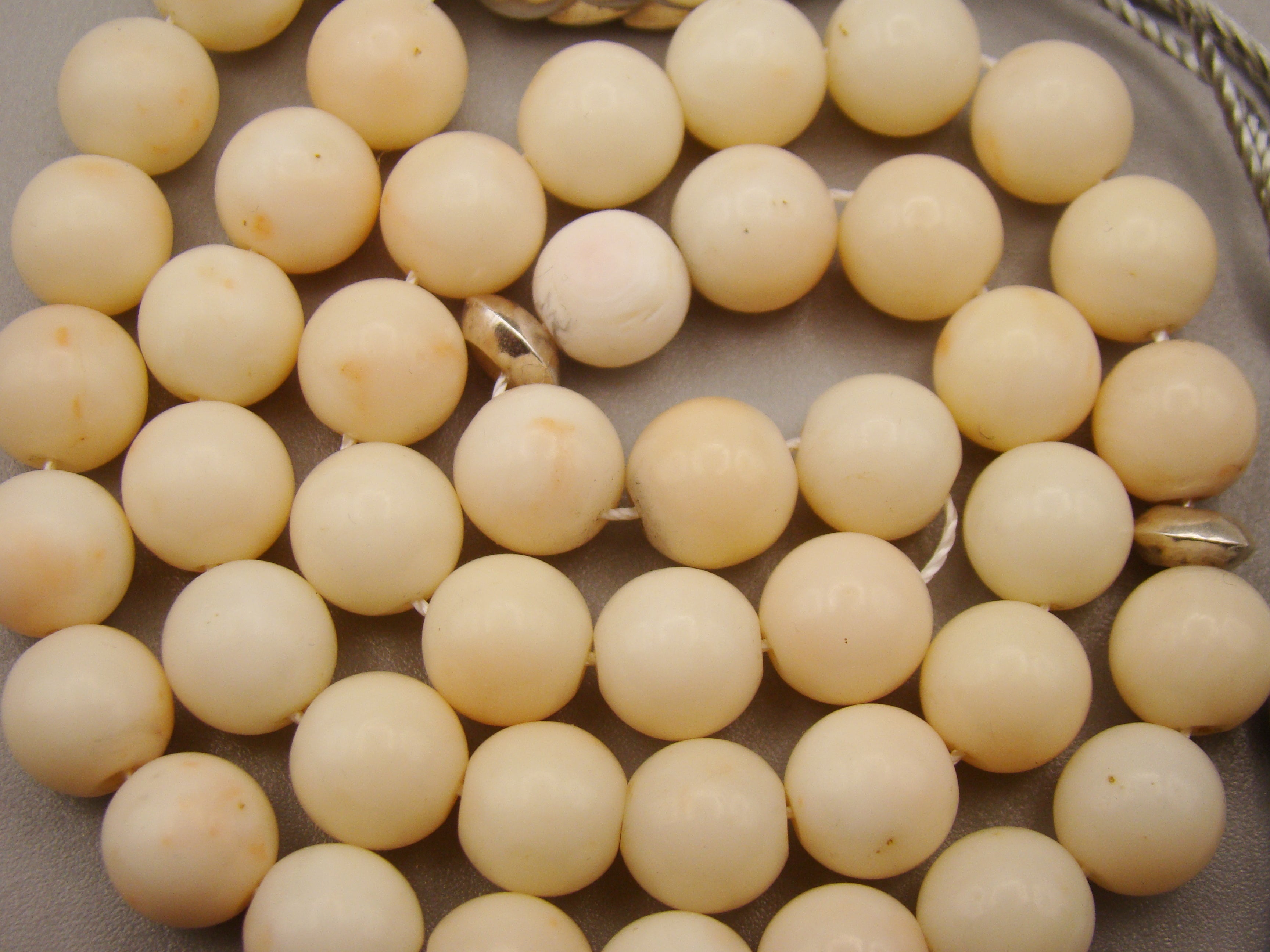 antique coral, natural coral, undyed coral, White angel skin coral, Italian coral, pacific coral, Sardinian Coral, sea coral, Mediterranean coral, Mediterranean Rosary, Mediterranean angel skin Rosary, White coral Rosary, handcarved coral, Sterling silver tassel, مسبحة, Masbaha, Muslim prayer beads حبيت الدورة ,