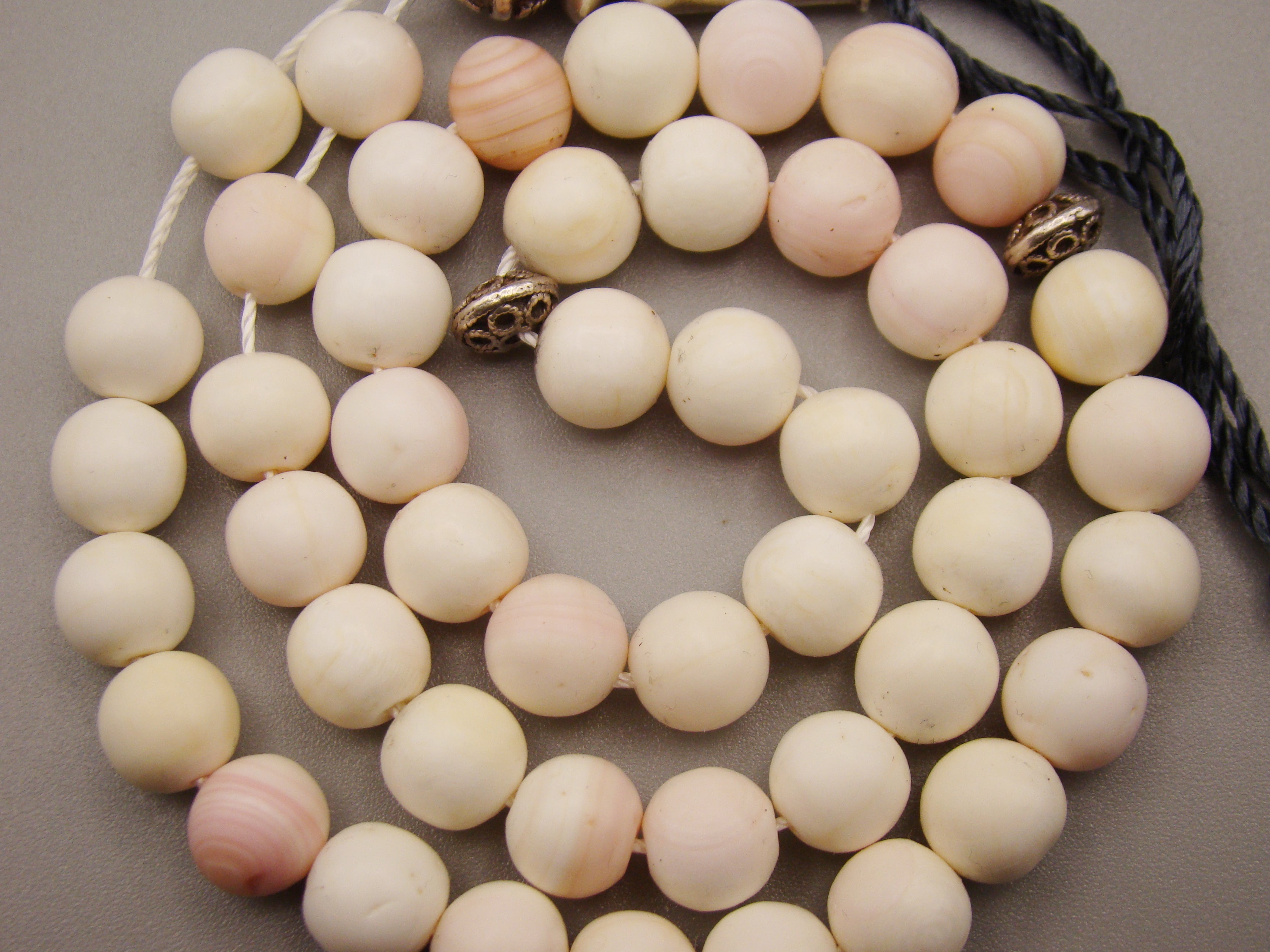 Antique Natural Undyed White Angel Skin Coral Rosary beads - Kingdom of Antique Arts