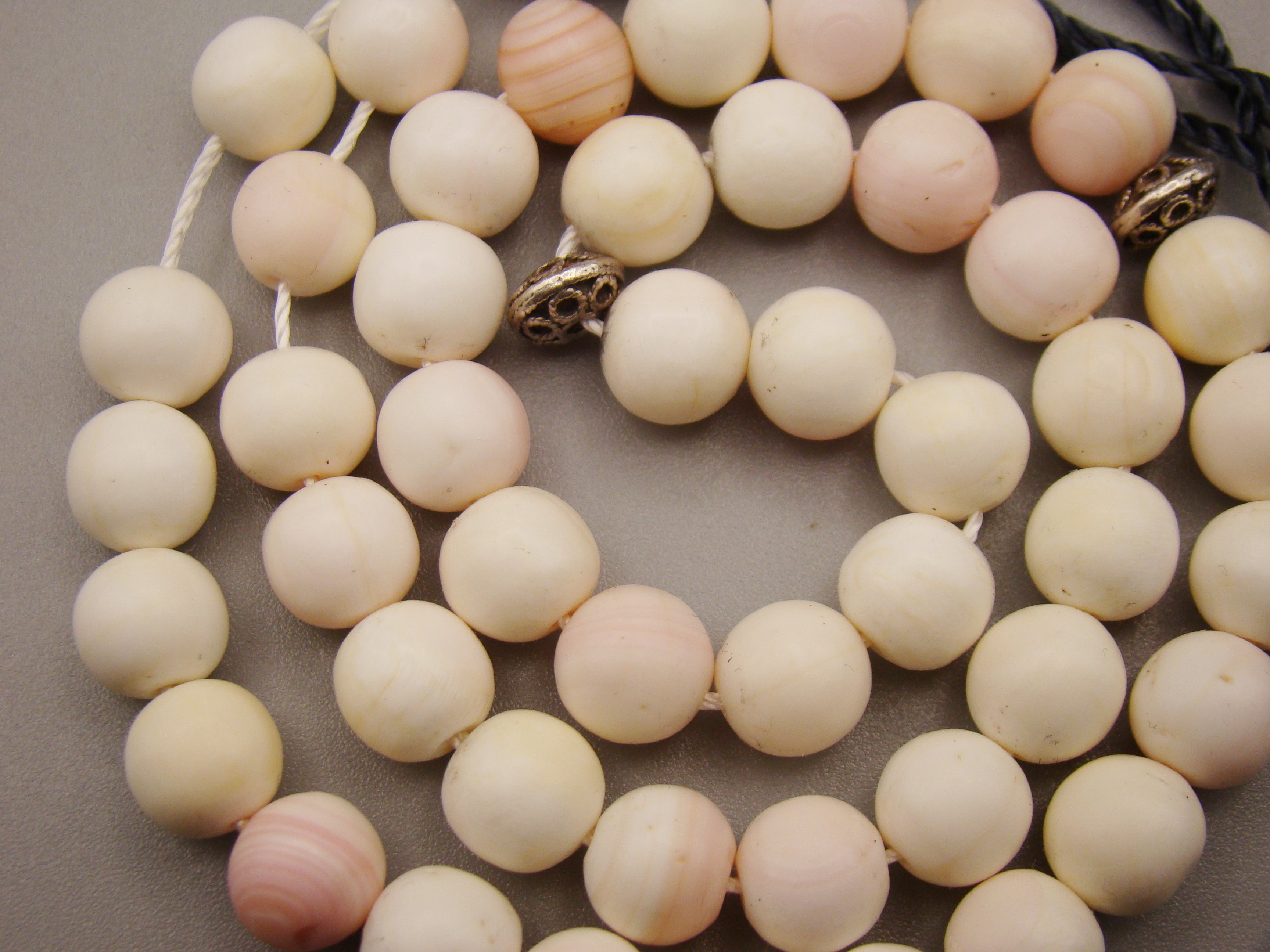 Antique Natural Undyed White Angel Skin Coral Rosary beads - Kingdom of Antique Arts