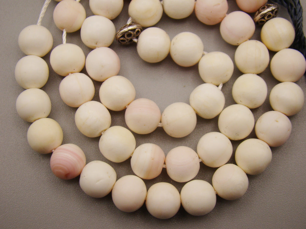 Antique Natural Undyed White Angel Skin Coral Rosary beads - Kingdom of Antique Arts
