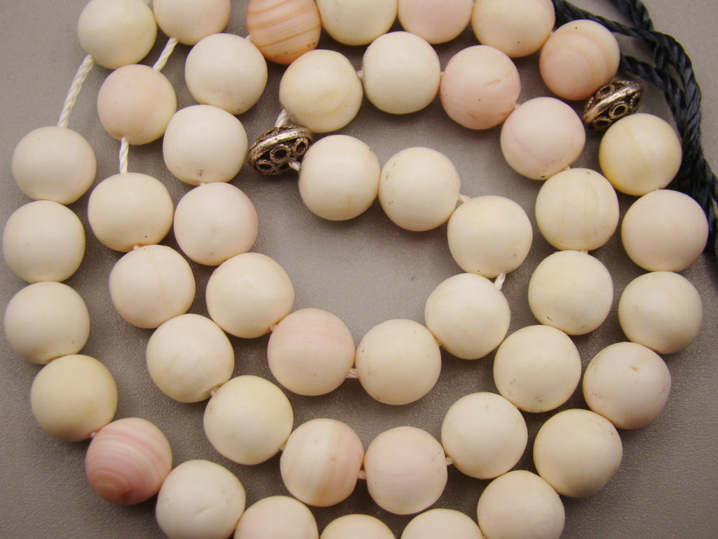 Antique Natural Undyed White Angel Skin Coral Rosary beads - Kingdom of Antique Arts