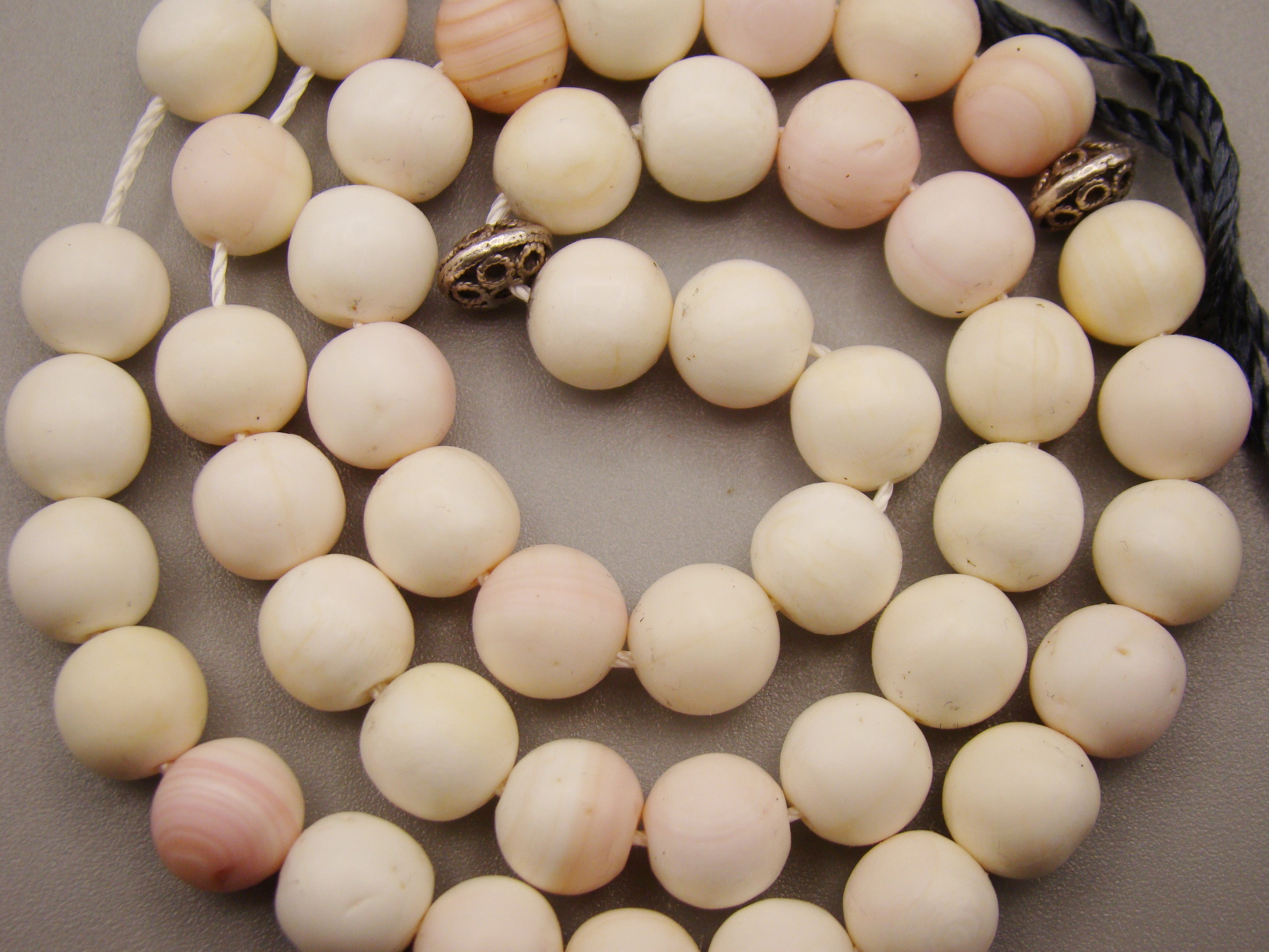 Antique Natural Undyed White Angel Skin Coral Rosary beads - Kingdom of Antique Arts