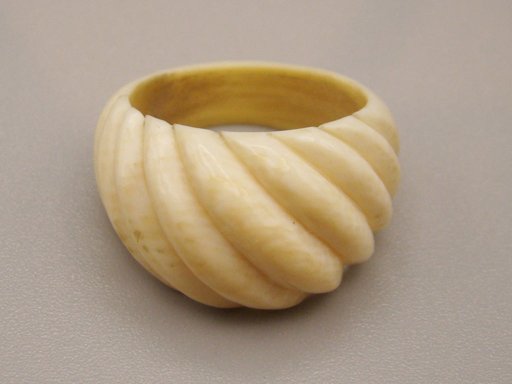 Antique Natural Elephant Ivory Bracelet + Earrings + Ring - Set - Kingdom of Antique Arts