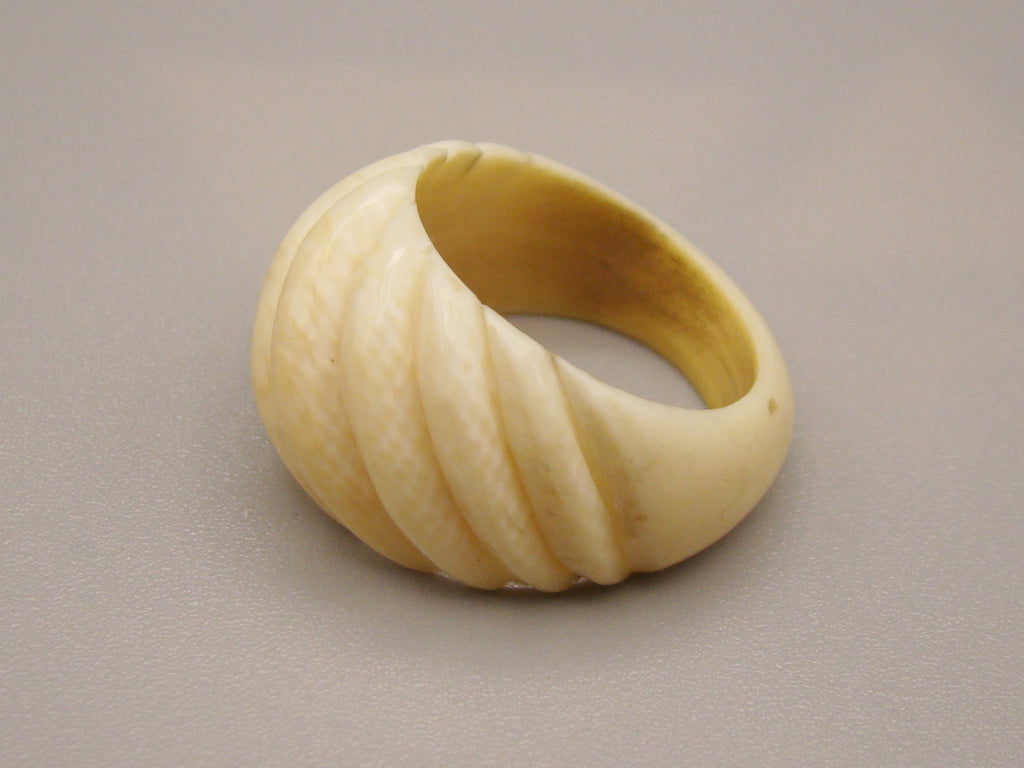 Antique Natural Elephant Ivory Bracelet + Earrings + Ring - Set - Kingdom of Antique Arts